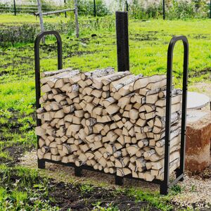 Unho - 4ft Firewood Rack Outdoor Heavy Duty Log Rack Firewood Storage Rack Holder