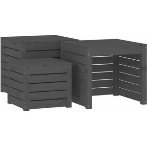 Berkfield Home - Mayfair 3 Piece Garden Box Set Grey Solid Wood Pine