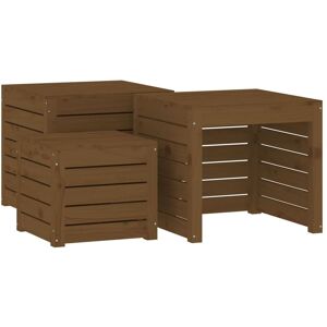 BERKFIELD HOME Mayfair 3 Piece Garden Box Set Honey Brown Solid Wood Pine