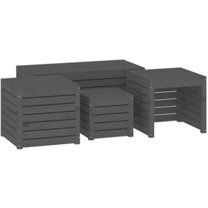 BERKFIELD HOME Mayfair 4 Piece Garden Box Set Grey Solid Wood Pine