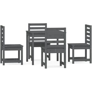 BERKFIELD HOME Mayfair 5 Piece Garden Dining Set Grey Solid Wood Pine