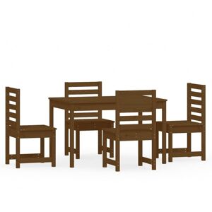 BERKFIELD HOME Mayfair 5 Piece Garden Dining Set Honey Brown Solid Wood Pine