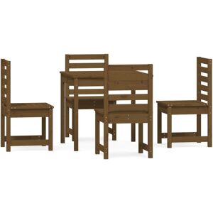 BERKFIELD HOME Mayfair 5 Piece Garden Dining Set Honey Brown Solid Wood Pine