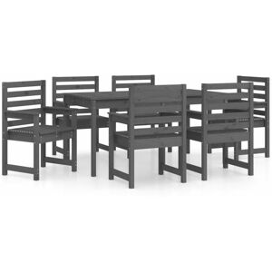 BERKFIELD HOME Mayfair 7 Piece Garden Dining Set Grey Solid Wood Pine