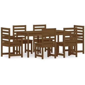 BERKFIELD HOME Mayfair 7 Piece Garden Dining Set Honey Brown Solid Wood Pine