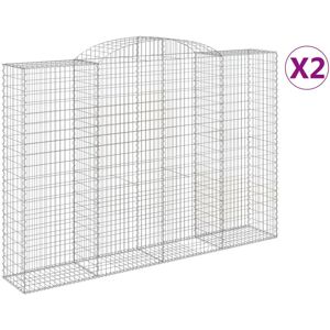 BERKFIELD HOME Mayfair Arched Gabion Baskets 2 pcs 300x50x200/220 cm Galvanised Iron