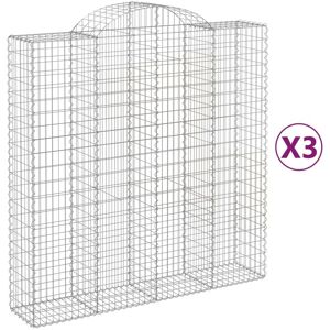 BERKFIELD HOME Mayfair Arched Gabion Baskets 3 pcs 200x50x200/220 cm Galvanised Iron