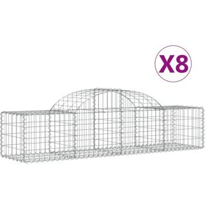 BERKFIELD HOME Mayfair Arched Gabion Baskets 8 pcs 200x50x40/60 cm Galvanised Iron