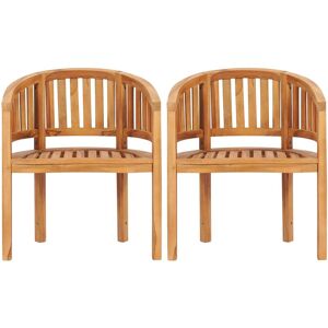 BERKFIELD HOME Mayfair Banana Chairs 2 pcs Solid Teak Wood