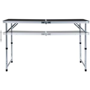 BERKFIELD HOME Mayfair Foldable Camping Table Grey Aluminium 120x60 cm