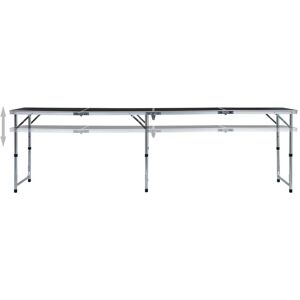 BERKFIELD HOME Mayfair Foldable Camping Table Grey Aluminium 240x60 cm