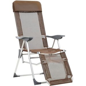 BERKFIELD HOME Mayfair Folding Camping Chairs with Footrests 2 pcs Brown Textilene