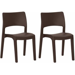 Berkfield Home - Mayfair Garden Chairs 2 pcs Mocha Polypropylene