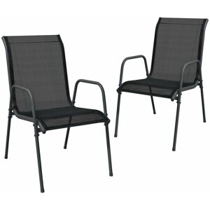 Berkfield Home - Mayfair Garden Chairs 2 pcs Steel and Textilene Black