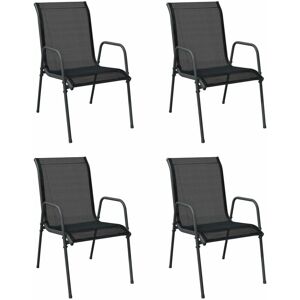 BERKFIELD HOME Mayfair Garden Chairs 4 pcs Steel and Textilene Black