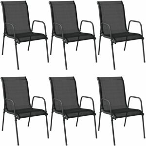 BERKFIELD HOME Mayfair Garden Chairs 6 pcs Steel and Textilene Black