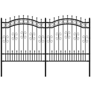 BERKFIELD HOME Mayfair Garden Fence with Spear Top Black 165 cm Powder-coated Steel