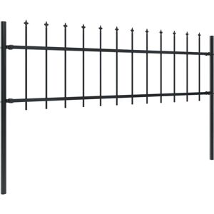 BERKFIELD HOME Mayfair Garden Fence with Spear Top Steel 11.9x0.6 m Black