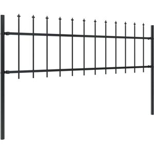 BERKFIELD HOME Mayfair Garden Fence with Spear Top Steel 13.6x0.6 m Black