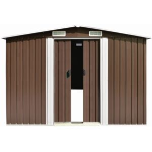 BERKFIELD HOME Mayfair Garden Shed 257x298x178 cm Metal Brown