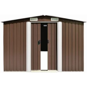 BERKFIELD HOME Mayfair Garden Shed 257x392x181 cm Metal Brown