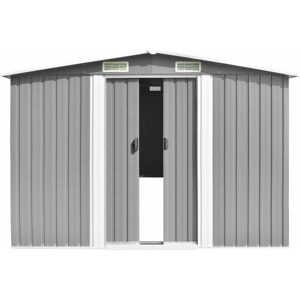 BERKFIELD HOME Mayfair Garden Shed 257x580x181 cm Metal Grey