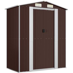 Berkfield Home - Mayfair Garden Shed Dark Brown 192x108x223 cm Galvanised Steel