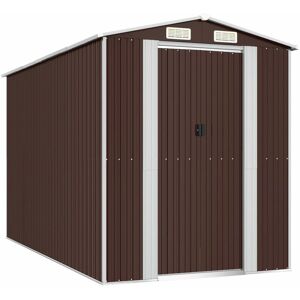 BERKFIELD HOME Mayfair Garden Shed Dark Brown 192x357x223 cm Galvanised Steel