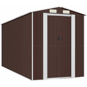 Berkfield Home - Mayfair Garden Shed Dark Brown 192x440x223 cm Galvanised Steel