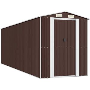 BERKFIELD HOME Mayfair Garden Shed Dark Brown 192x606x223 cm Galvanised Steel