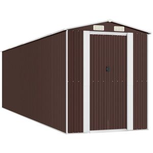 Berkfield Home - Mayfair Garden Shed Dark Brown 192x689x223 cm Galvanised Steel