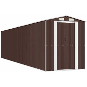 Berkfield Home - Mayfair Garden Shed Dark Brown 192x855x223 cm Galvanised Steel