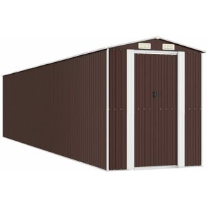 Berkfield Home - Mayfair Garden Shed Dark Brown 192x938x223 cm Galvanised Steel