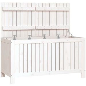 BERKFIELD HOME Mayfair Garden Storage Box White 121x55x64 cm Solid Wood Pine