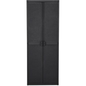 BERKFIELD HOME Mayfair Garden Storage Cabinet Black 65x45x172 cm pp Rattan