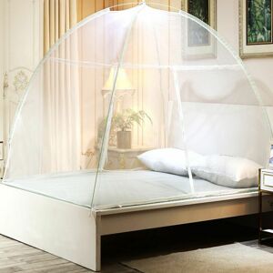 Mosquito net bed & garden dome pop up zip closure White 180200cm Denuotop