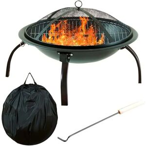 Neo Direct - Neo Black Garden Steel Fire Pit Outdoor Heater with Cover