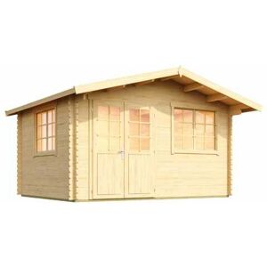 LASITA MAJA Norderney 2-Log Cabin, Wooden Garden Room, Timber Summerhouse, Home Office - L444.6 x W390 x H256.5 cm