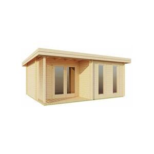 LASITA MAJA Orkney-Log Cabin, Wooden Garden Room, Timber Summerhouse, Home Office - L580 x W450 x H233.7 cm
