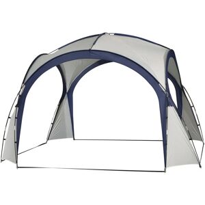 Outsunny Outdoor Gazebo Event Dome Shelter Party Tent for Garden Camping Cream and Blue - Cream and Blue