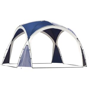 Outsunny Outdoor Gazebo Event Dome Shelter Party Tent for Garden Camping Blue and Grey - Blue and Grey