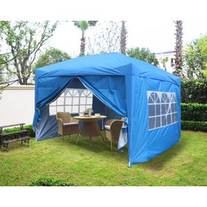 GREENBAY Outdoor Pop Up Gazebo Garden Marquee Tent with 4 Leg Weights Bags Blue 3x3m