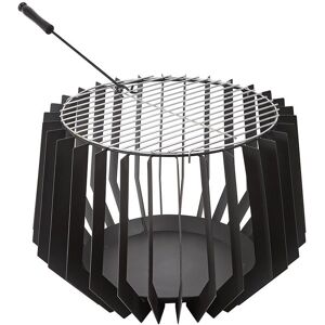 Trueshopping - Outdoor Steel Fire Pit Basket Bowl Log Wood Burner Brazier Garden Patio Heater - Black