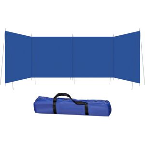 Camping Windbreak Portable Wind Blocker Privacy Wall 6.2 x 1.5m - Blue - Outsunny