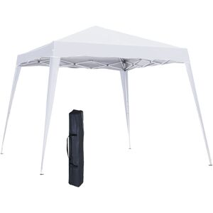 Slant Leg Pop Up Gazebo with Carry Bag, Height Adjustable Party Tent White - White - Outsunny