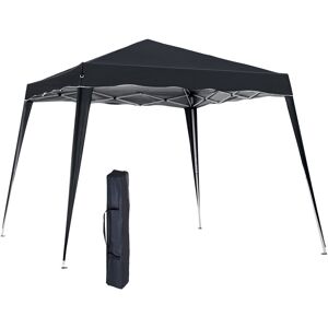Slant Leg Pop Up Gazebo with Carry Bag, Height Adjustable Party Tent Black - Black - Outsunny