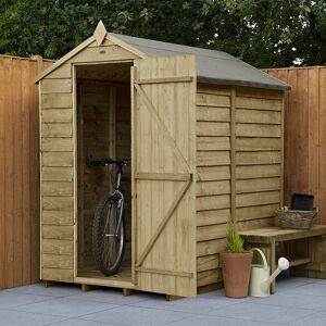 FOREST Overlap Pressure Treated 4x6ft Wooden Apex Storage Shed No Window