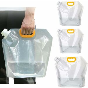 Héloise - Pack bpa Free Plastic Collapsible Water Bags for Car, Sports, Camping, Hiking, Picnic, bbq (5L+10L)