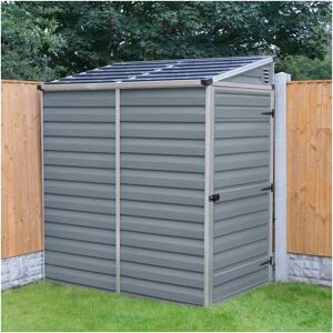 Palram 4x6 Skylight Grey Pent Shed - Grey and Black - Rowlinson