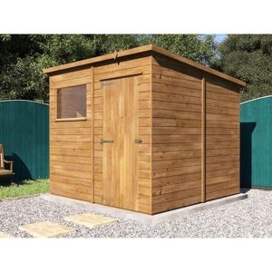 DUNSTER HOUSE LTD. 8 x 8 Pent Roof Pressure Treated Wooden Garden Storage Building Workshop - Dad's Shed ii 2.5m x 2.5m